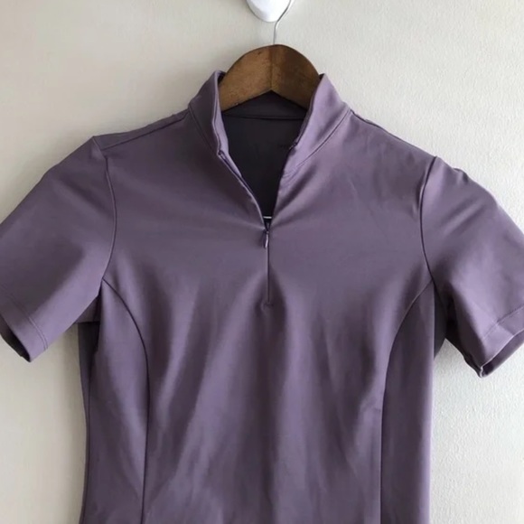 TKEQ Quinn Essential Horse Show Competition Stretchy Short Sleeve Shirt Purple - Picture 3 of 11